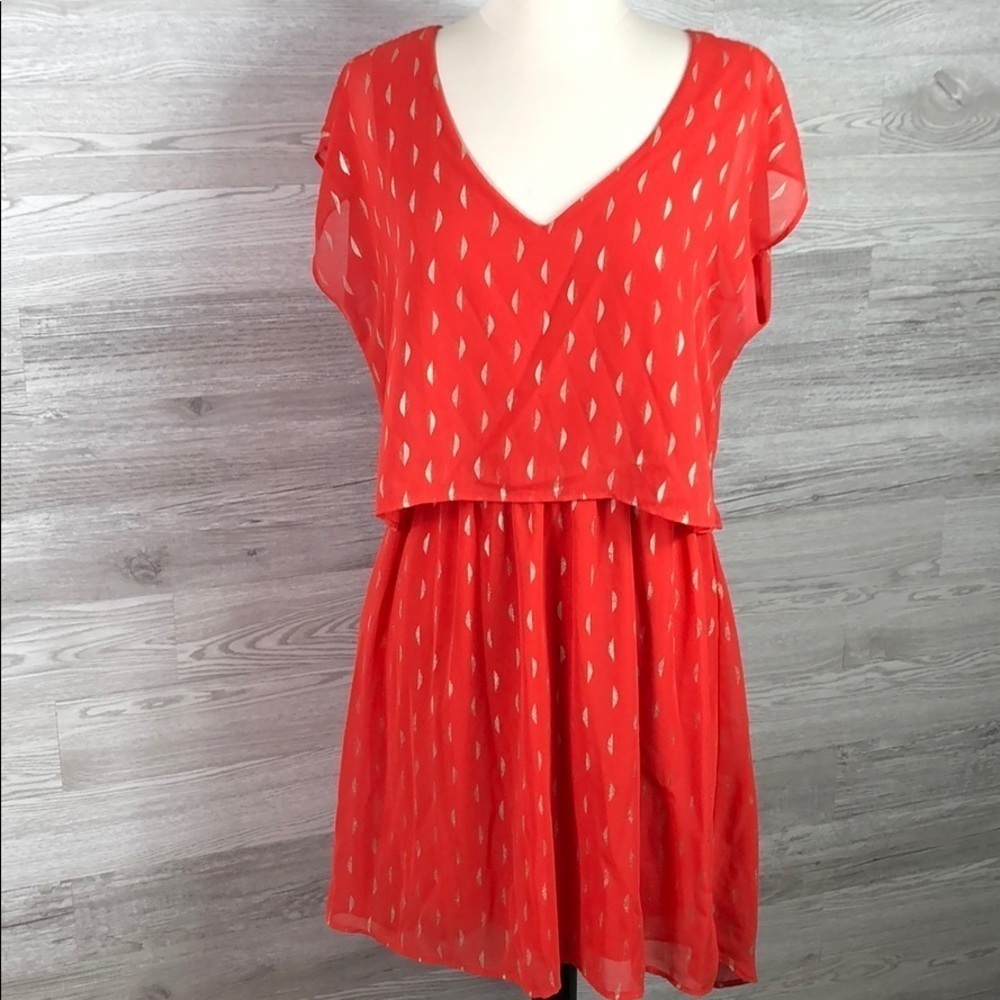 Anthro Francesca’s Midi Dress Cap Sleeve V-Neck